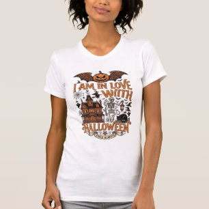 Ich liebe Halloween Spukhaus Skelett Kürbis_1 T-Shirt
