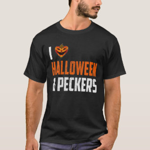 Ich Liebe Halloween und Spechte, Kürbis und Specht T-Shirt