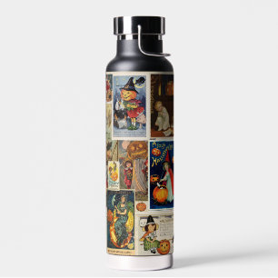 Ich liebe Halloween Vintage-Grußkarten Collage Trinkflasche