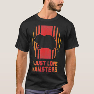 Ich liebe Hamster Retro Vintage 80er Stil T-Shirt