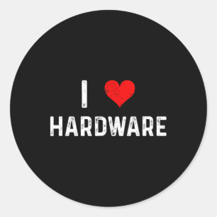Ich liebe Hardware - Heart Pc Gamer Gaming Build C Runder Aufkleber