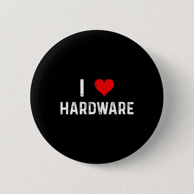 Ich liebe Hardware - Herz PC-Gamer Gaming Build Co Button (Vorderseite)