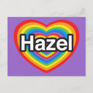 Ich liebe Hazel. Ich liebe dich Hazel. Herz Postkarte