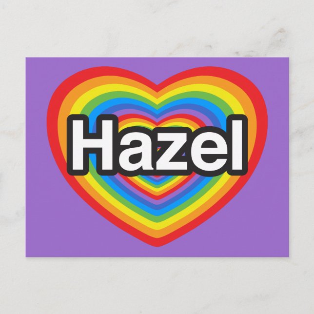 Ich Liebe Hazel. Ich Liebe dir Hazel. Herz Postkarte (Vorderseite)