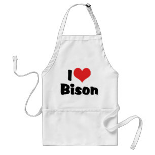 Ich liebe Heart Bison Schürze