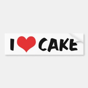 Ich liebe Heart Cake - Cake Cookie Donut Liebhaber Autoaufkleber