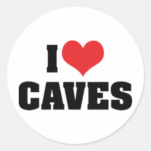 Ich liebe Heart Caves - Höhlenforschung Speläologi Runder Aufkleber