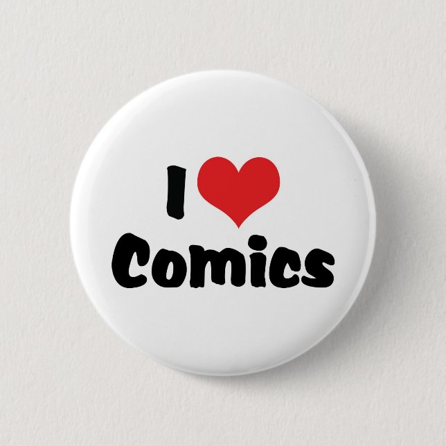 Ich liebe Heart-Comics - Comicbuchliebhaber Button (Vorderseite)