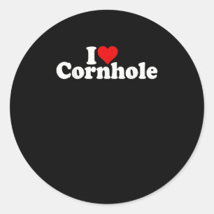ICH LIEBE HEART CORNHOLE RUNDER AUFKLEBER