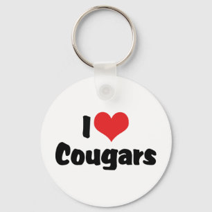Ich liebe Heart Cougars Schlüsselanhänger