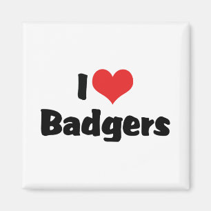 Ich liebe Heart Dachse Magnet