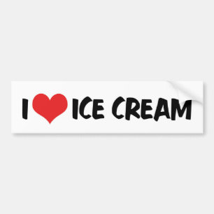 Ich liebe Heart-Eiscreme Autoaufkleber