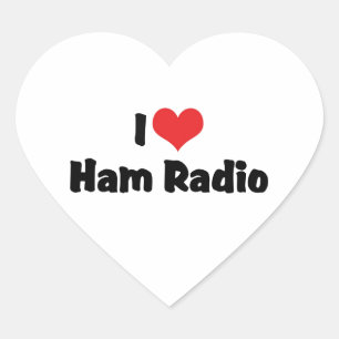 Ich liebe Heart Ham Radio - Amateurfunkliebhaber Herz-Aufkleber