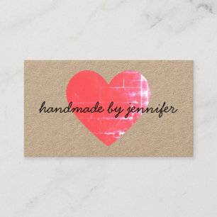 Ich liebe Heart Handmade By Name mit Social Media Visitenkarte