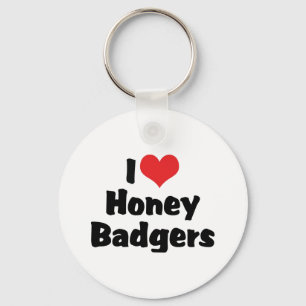 Ich liebe Heart Honey Badgers Schlüsselanhänger