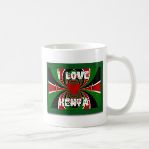 Ich liebe Heart Kenya: Dynamische Flaggenkunst Tasse