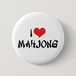 Ich liebe Heart Mahjong - Mah Jong Liebhaber Button