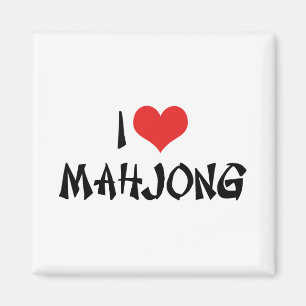 Ich liebe Heart Mahjong - Mah Jong Liebhaber Magnet