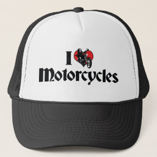 Ich liebe Heart Motorräder Truckerkappe