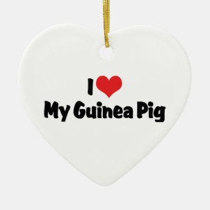 Ich liebe Heart My Guinea Pig Keramikornament