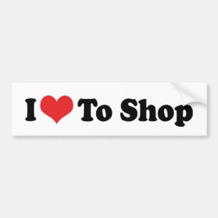 Ich liebe Heart To Shop - Einkaufsfan Autoaufkleber
