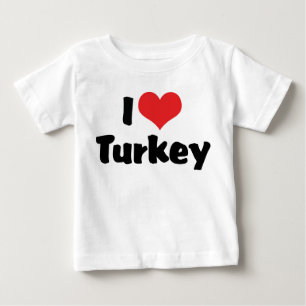 Ich liebe Heart Turkey - Thanksgiving-Mahlzeit Lie Baby T-shirt