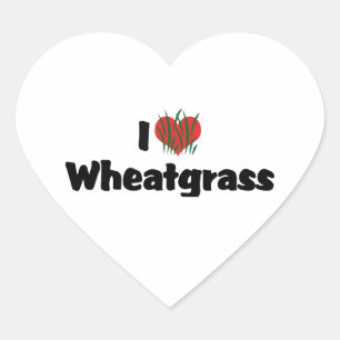 Ich liebe Heart Weizen Gras - Gesunde Ernährung du Herz-Aufkleber