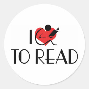 Ich liebe Heart zum Lesen - Buchliebhaber Runder Aufkleber