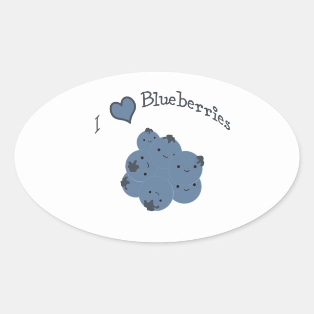 Ich Liebe Heidelbeeren Ovaler Aufkleber (Vorderseite)