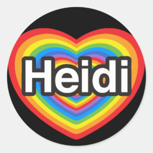Ich Liebe Heidi. Ich Liebe dir Heidi. Herz Runder Aufkleber