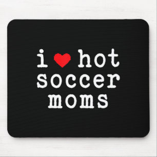 Ich liebe heiße Fußballmütter Lustige Liebe Rotes Mousepad