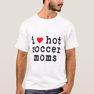 Ich liebe heiße Fußballmütter Lustige Liebe rotes T-Shirt