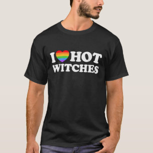 Ich liebe heiße Hexen Lustiger Zauberer Magie Magi T-Shirt