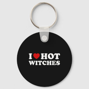 Ich liebe heiße Hexen Lustiges Halloween-Kostüm Schlüsselanhänger