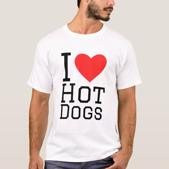 Ich Liebe heiße Hunde T-Shirt (Vorderseite)