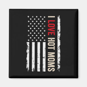 Ich liebe heiße Mütter Amerikanische USA-Flagge Magnet