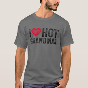 Ich liebe heiße Omas Herz Liebe Lustig Vintage Dis T-Shirt