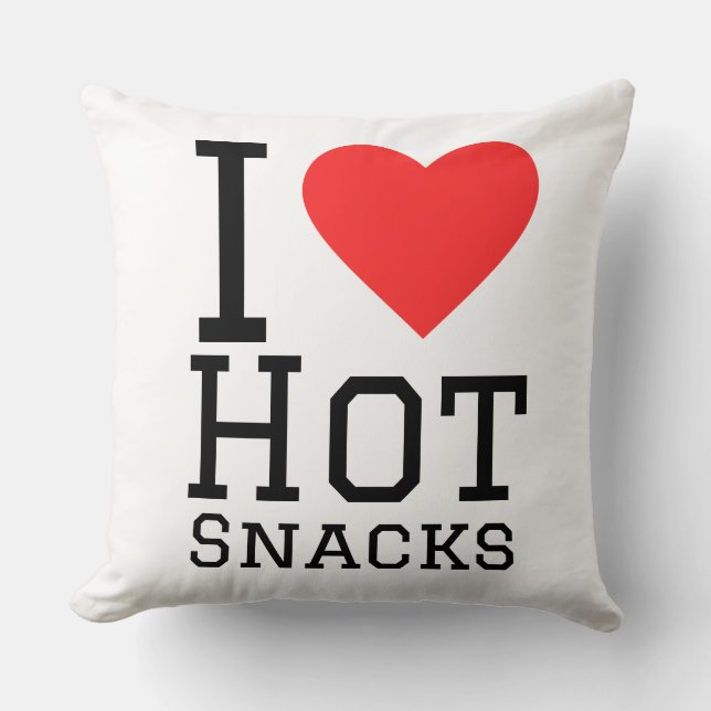 Ich liebe heiße Snacks Kissen (Vorderseite)