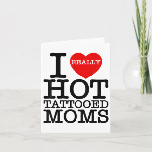 Ich liebe heiße Tattoos Mütter Rotes Herz Lustig M Karte