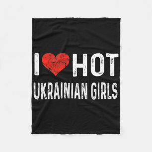 Ich liebe heiße ukrainische Mädchen - Ukraine Herz Fleecedecke