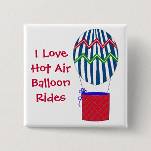 Ich liebe Heißluftballonfahrten Button
