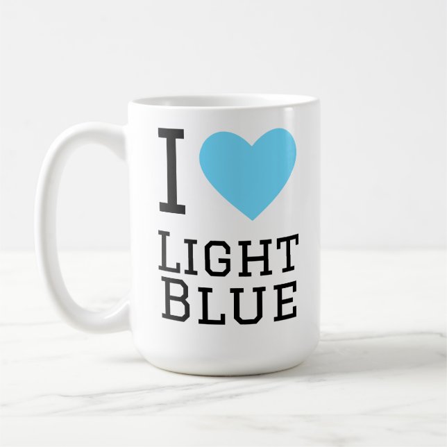 Ich liebe Hellblau  Kaffeetasse (Links)