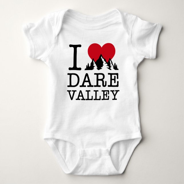 "Ich Liebe-Herausforderungs-Tal-" Baby-Bodysuit Baby Strampler (Vorderseite)
