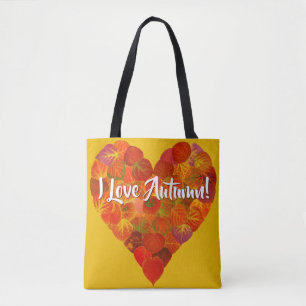 Ich Liebe Herbst!—Red Aspen Leaf Herz 1