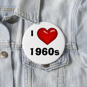 ICH LIEBE (HERZ) 1960er editierbar Button