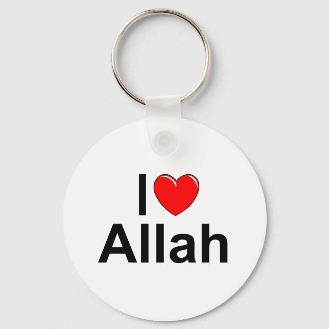 Ich Liebe (Herz) Allah Schlüsselanhänger (Vorderseite)