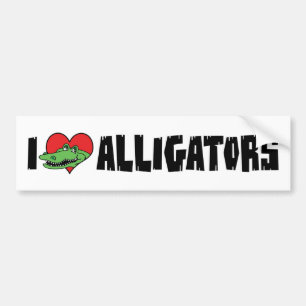 Ich liebe Herz-Alligatoren Autoaufkleber