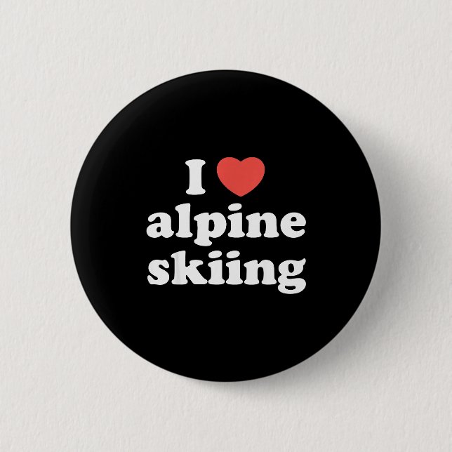 Ich liebe Herz-Alpin-Skiing  Button (Vorderseite)