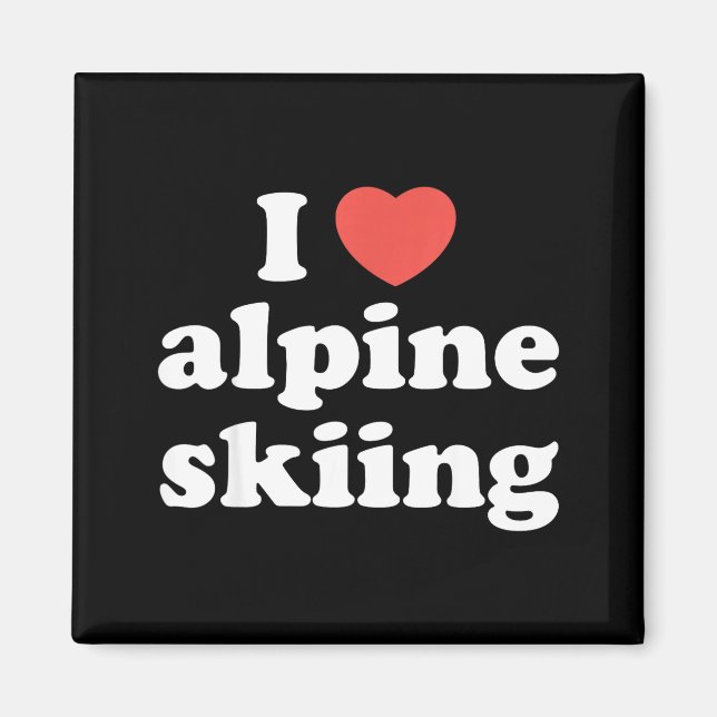 Ich liebe Herz-Alpin-Skiing Magnet (Vorne)