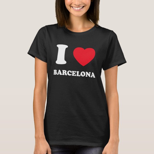 Ich liebe Herz Barcelona T-Shirt (Vorderseite)